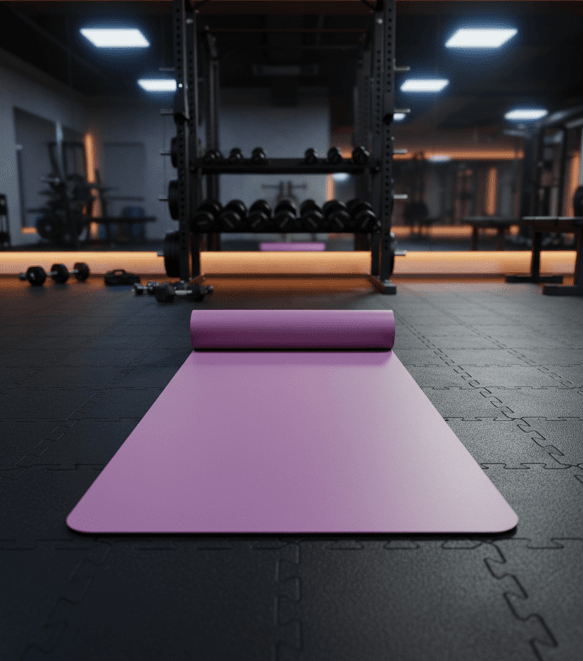 Professional yoga mat in serene studio setting
