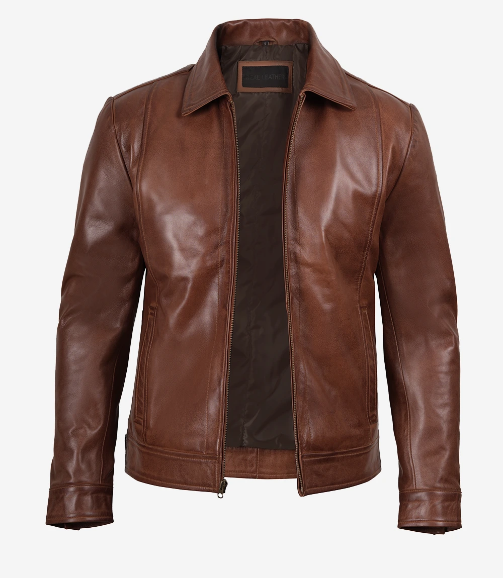 Basic leather jacket product photo